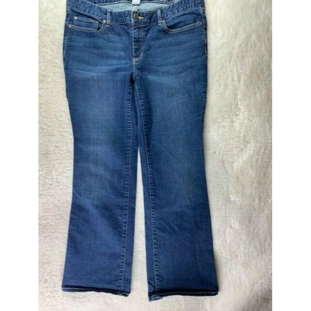Eddie Bauer Size S 14 Womens Jeans Truly Straight Fit Bootcut Med Wash Stretch